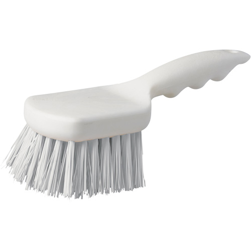 Short Handle Pot Brush, 9" L, Polypropylene Bristles, White Brunswick Fyr & Safety