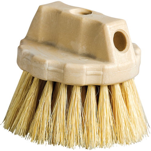 Round Cleaning Brush, 5" L, Tampico Bristles, Beige Brunswick Fyr & Safety