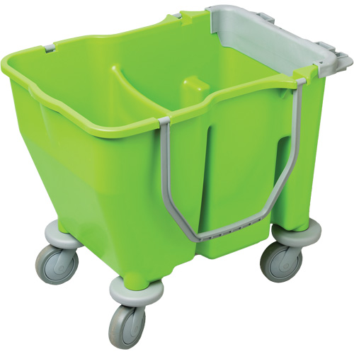 Double Mop Bucket with Wringer, 3.75 US Gal. (60 qt.) Capacity, Green Brunswick Fyr & Safety