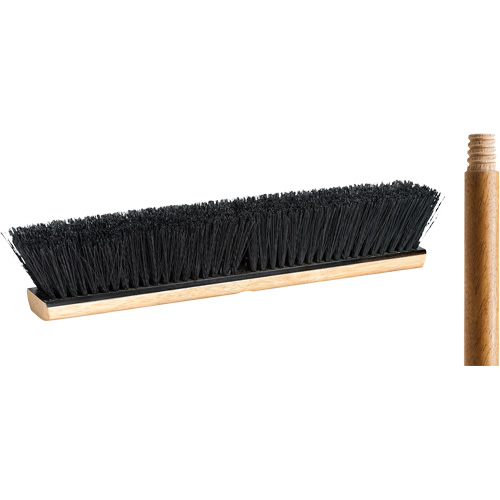 Push Broom with Handle, 18", Medium, Tampico Bristles Brunswick Fyr & Safety