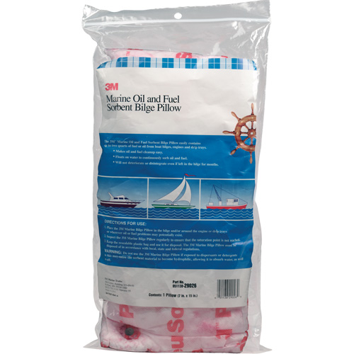 Marine Oil and Fuel Absorbent Bilge Pillow, Oil Only, 15" L x 7" W, 12.1 gal Absorbency/Pkg. Brunswick Fyr & Safety