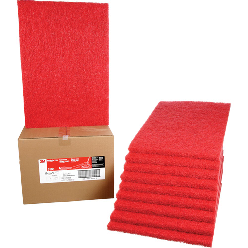 Carpet Bonnet Pad, 14" x 20", Buffing/Cleaning, Red Brunswick Fyr & Safety
