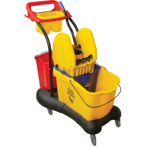 Multifunctional Mop Trolley, Down Press, 9.5 US Gal.(38 Quart), Yellow Brunswick Fyr & Safety