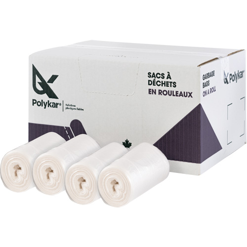 High Density Garbage Bags, Utility, 22" W x 20" L, 8 microns, Frosted, 23 L (6 Gal.) Capacity Brunswick Fyr & Safety