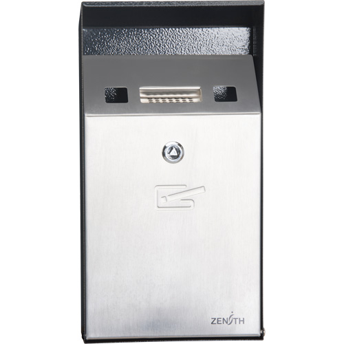 Cendrier, Montage mural, Acier inoxydable, Capacit&eacute; 1 Litre, Hauteur 11-4/5" Brunswick Fyr & Safety