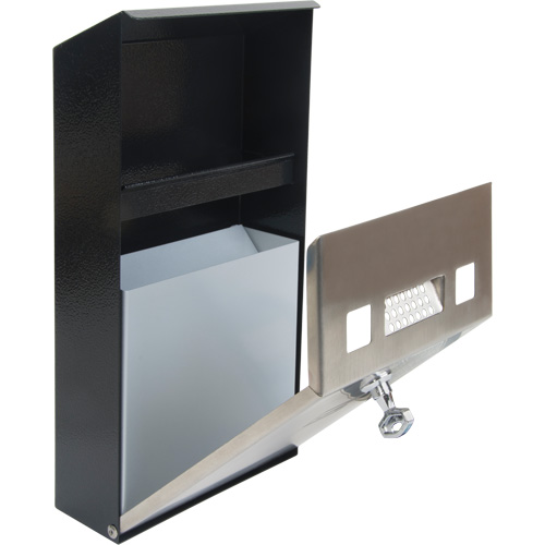 Cendrier, Montage mural, Acier inoxydable, Capacit&eacute; 1 Litre, Hauteur 11-4/5" Brunswick Fyr & Safety