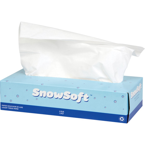 Snow Soft Premium Facial Tissue, 2 Ply, 7.4" L x 8.4" W, 100 Sheets/Box Brunswick Fyr & Safety