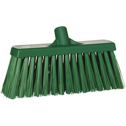 Heavy-Duty Push Broom, Stiff Bristles, 13", Polyester, Green Brunswick Fyr & Safety