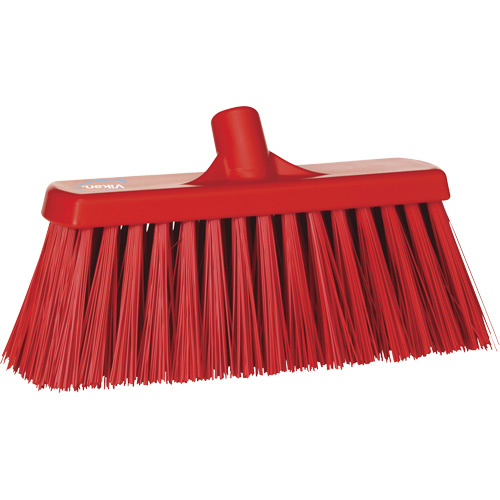 Heavy-Duty Push Broom, Stiff Bristles, 13", Polyester, Red Brunswick Fyr & Safety