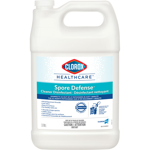 D&eacute;sinfectant nettoyant Clorox Healthcare Spore Defense, 3,78 L, Cruche Brunswick Fyr & Safety
