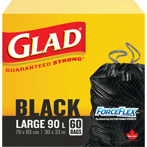 90L Garbage Bags, Regular, 30" W x 33" L, Black Brunswick Fyr & Safety