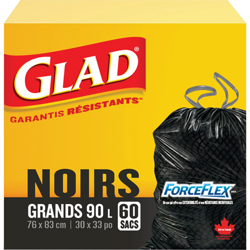 90L Garbage Bags, Regular, 30" W x 33" L, Black Brunswick Fyr & Safety