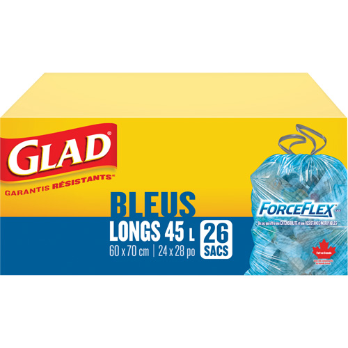 45L Recycling Bags, Regular, 24" W x 28" L, Blue Brunswick Fyr & Safety
