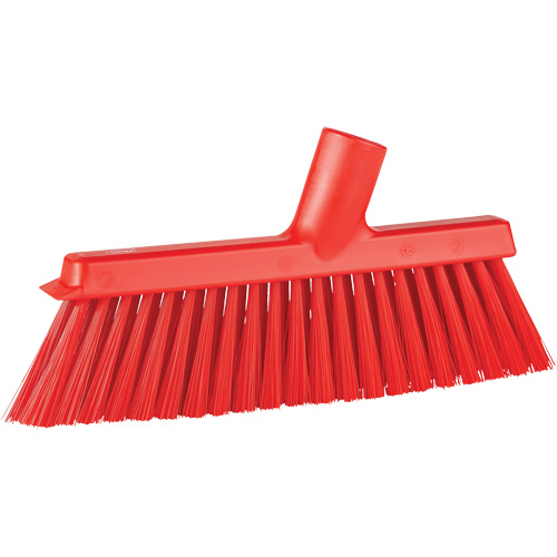 Balai biseaut&eacute; avec pas de vis inclin&eacute;, Crins Moyen, 10", Polyester, Rouge Brunswick Fyr & Safety