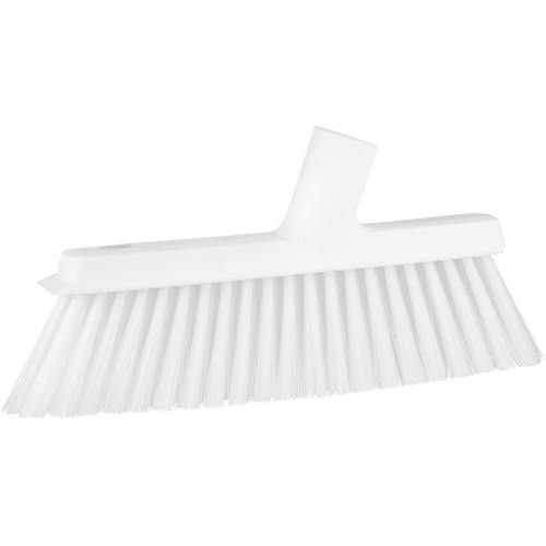 Dustpan Broom with Angled Thread, Medium Bristles, 10", Polyester, White Brunswick Fyr & Safety