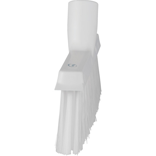Dustpan Broom with Angled Thread, Medium Bristles, 10", Polyester, White Brunswick Fyr & Safety