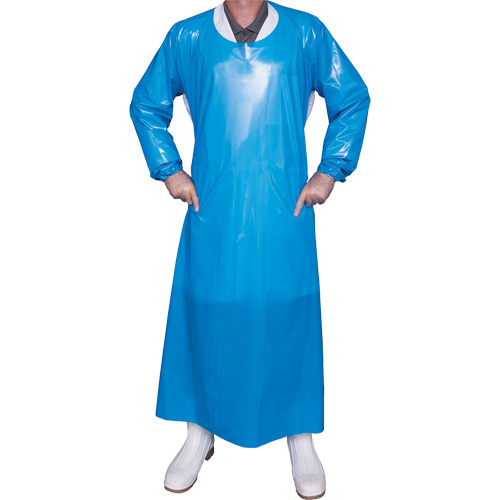 Top Dog 6 Mil. Gown, X-Large, Blue, Polyurethane Brunswick Fyr & Safety
