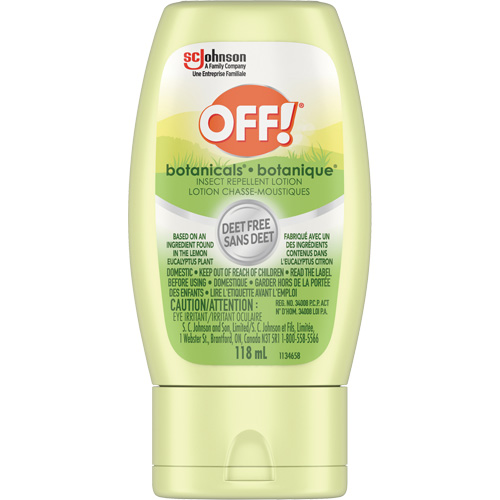 Off!&reg; Botanicals&reg; Insect Repellent, DEET Free, Lotion, 118 g Brunswick Fyr & Safety