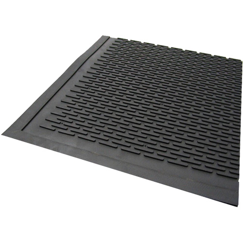 Tapis dext&eacute;rieur, Caoutchouc, Grattoir Type, Motif Plein, 3' x 5', Noir Brunswick Fyr & Safety