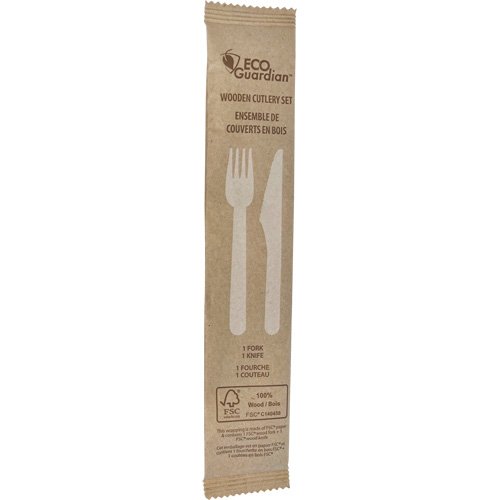 Ensemble de coutellerie en bois fourchette & couteau Brunswick Fyr & Safety