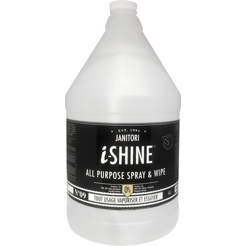 Nettoyant polyvalent &agrave; vaporiser et essuyer Janitori i-Shine, 4 L, Cruche Brunswick Fyr & Safety
