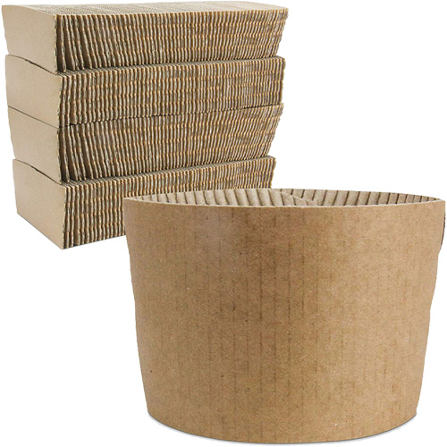 Manchons Kraft pour gobelet de caf&eacute;, Papier, 12 oz - 20 oz, Brun Brunswick Fyr & Safety