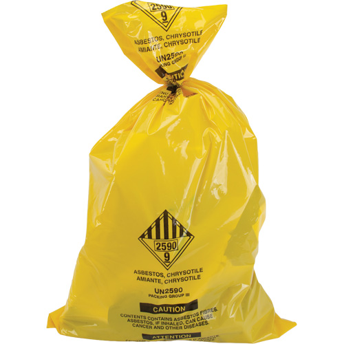 Doublures pour d&eacute;chets dangereux, Amiante, 40" lo x 26" la, 3 mils Brunswick Fyr & Safety