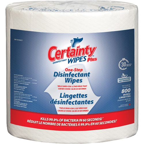 Plus Disinfectant Wipes, 7-9/10" x 5-9/10", 800 Count Brunswick Fyr & Safety