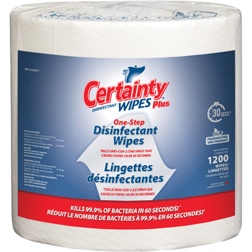 Lingettes d&eacute;sinfectantes, 8" x 6", 1200 lingettes Brunswick Fyr & Safety
