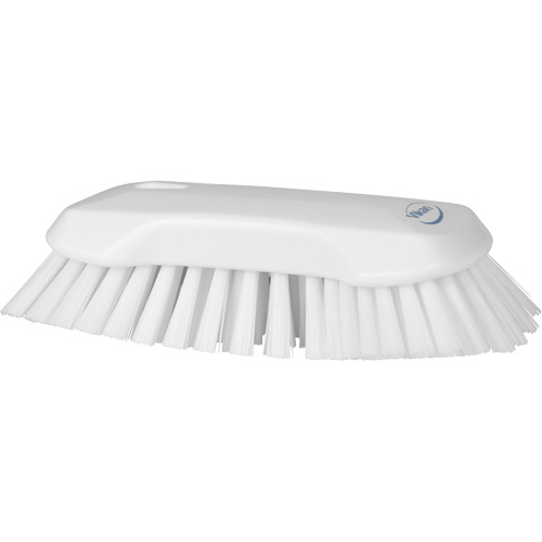 Hand Brush, Extra Stiff Bristles, 9-1/10" Long, White Brunswick Fyr & Safety