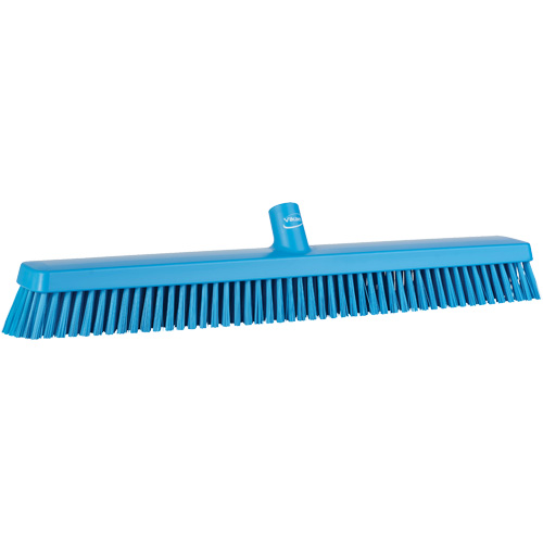 Heavy-Duty Push Broom, Fine/Stiff Bristles, 24", Blue Brunswick Fyr & Safety