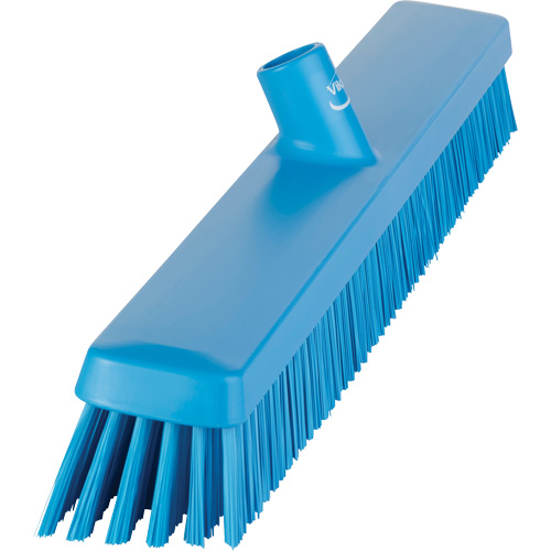 Heavy-Duty Push Broom, Fine/Stiff Bristles, 24", Blue Brunswick Fyr & Safety