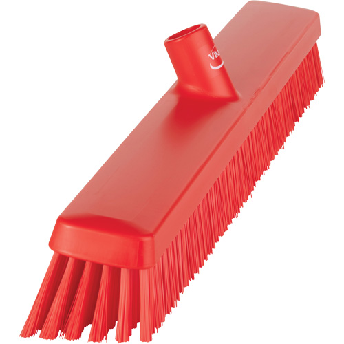 Heavy-Duty Push Broom, Fine/Stiff Bristles, 24", Red Brunswick Fyr & Safety
