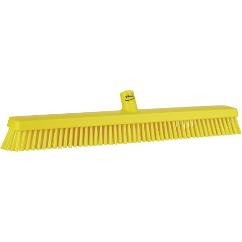 Heavy-Duty Push Broom, Fine/Stiff Bristles, 24", Yellow Brunswick Fyr & Safety