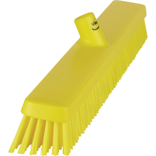 Heavy-Duty Push Broom, Fine/Stiff Bristles, 24", Yellow Brunswick Fyr & Safety
