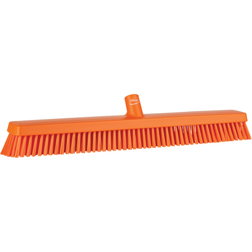 Heavy-Duty Push Broom, Fine/Stiff Bristles, 24", Orange Brunswick Fyr & Safety