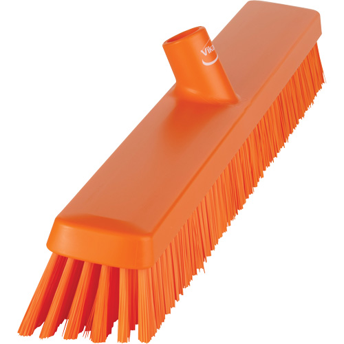 Heavy-Duty Push Broom, Fine/Stiff Bristles, 24", Orange Brunswick Fyr & Safety