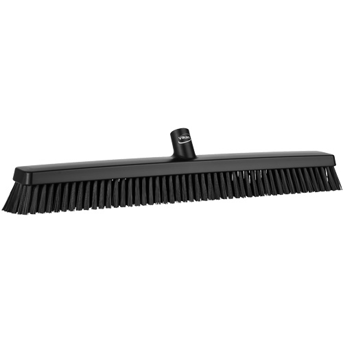 Heavy-Duty Push Broom, Fine/Stiff Bristles, 24", Black Brunswick Fyr & Safety