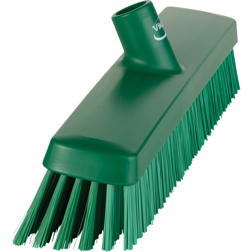 Push Broom Head, Fine/Stiff Bristles, 16-1/2", Polyester/Polypropylene, Green Brunswick Fyr & Safety