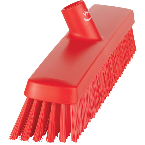 Push Broom Head, Fine/Stiff Bristles, 16-1/2", Polyester/Polypropylene, Red Brunswick Fyr & Safety