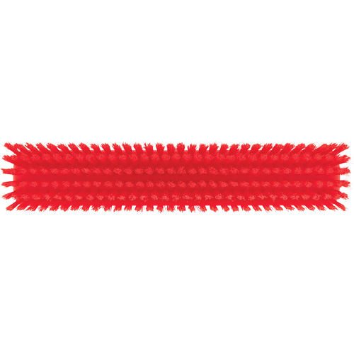 Push Broom Head, Fine/Stiff Bristles, 16-1/2", Polyester/Polypropylene, Red Brunswick Fyr & Safety