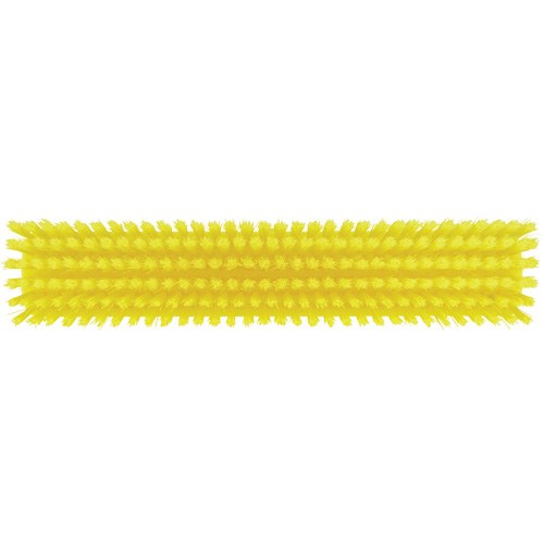 Push Broom Head, Fine/Stiff Bristles, 16-1/2", Polyester/Polypropylene, Yellow Brunswick Fyr & Safety