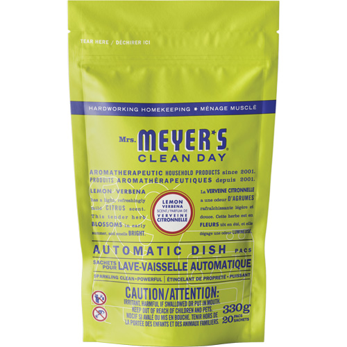 Sachets de d&eacute;tergent pour lave-vaisselle automatique Mrs. Meyer's Clean Day, Capsules, 330 g, Verveine citronnelle Brunswick Fyr & Safety