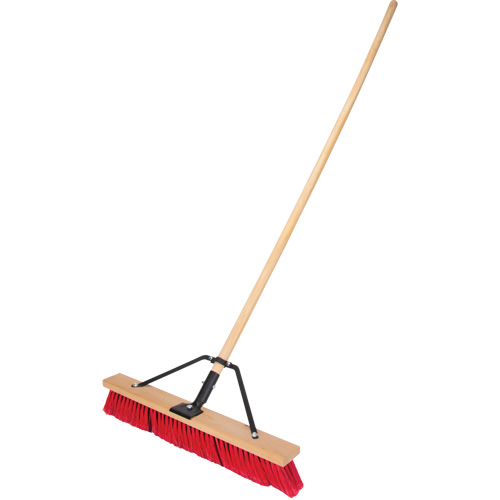 Push Broom with Braced Handle, 24", Medium, PVC Bristles Brunswick Fyr & Safety