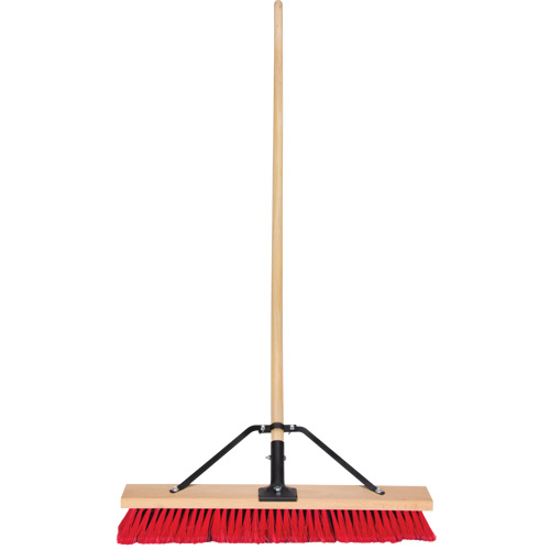 Push Broom with Braced Handle, 24", Medium, PVC Bristles Brunswick Fyr & Safety