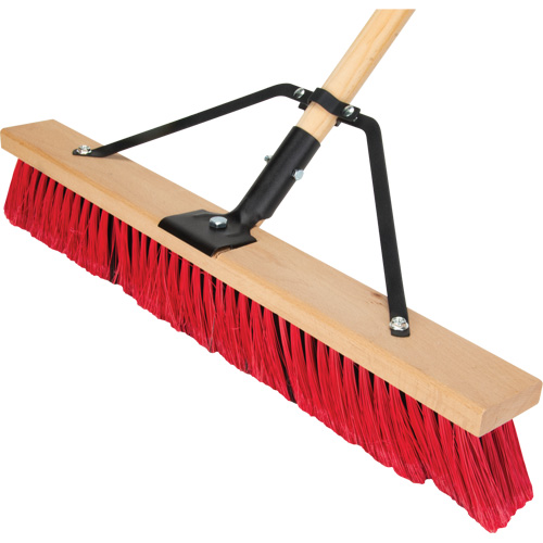 Push Broom with Braced Handle, 24", Medium, PVC Bristles Brunswick Fyr & Safety
