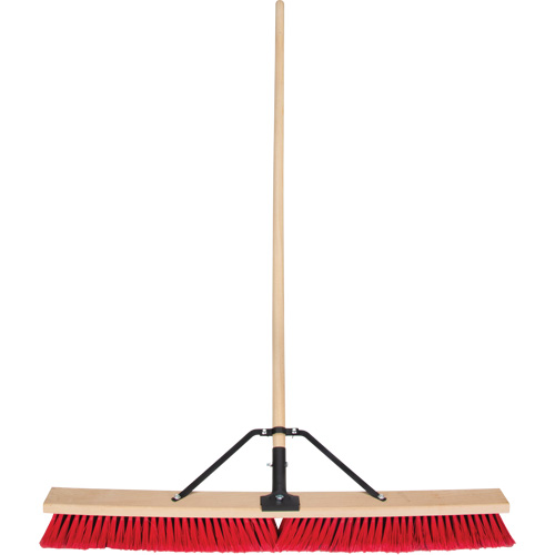 Push Broom with Braced Handle, 36", Medium, PVC Bristles Brunswick Fyr & Safety