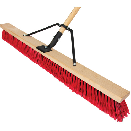 Push Broom with Braced Handle, 36", Medium, PVC Bristles Brunswick Fyr & Safety