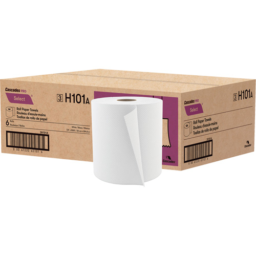 PRO Select Roll Paper Towel, 1 Ply, Standard, 1000' L Brunswick Fyr & Safety