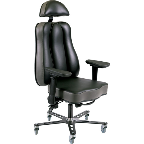 Synergo II 24h Ergonomic Chair, Vinyl, Black/Grey, 350 lbs. Capacity Brunswick Fyr & Safety